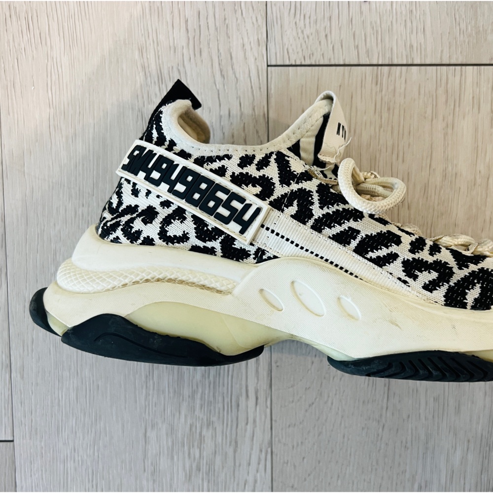 Steve Madden Maxima Black & White Leopard Sneakers Size 9